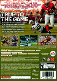 Box back cover for Madden NFL 12 on the Microsoft Xbox 360.
