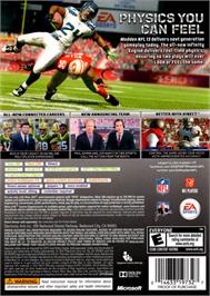 Box back cover for Madden Nfl 13 on the Microsoft Xbox 360.