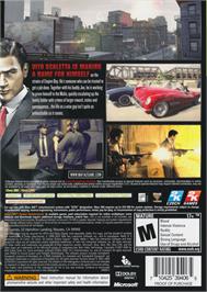 Box back cover for Mafia II on the Microsoft Xbox 360.