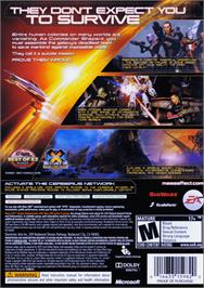 Box back cover for Mass Effect 2 on the Microsoft Xbox 360.