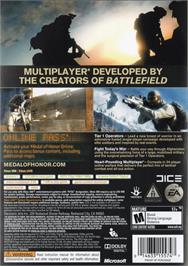 Box back cover for Medal of Honor on the Microsoft Xbox 360.