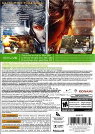 Box back cover for Metal Gear Rising - Revengeance on the Microsoft Xbox 360.