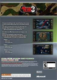 Box back cover for Metal Slug 3 on the Microsoft Xbox 360.