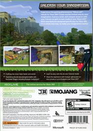 Box back cover for Minecraft on the Microsoft Xbox 360.