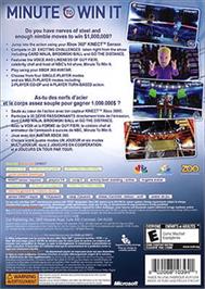 Box back cover for Minute To Win It on the Microsoft Xbox 360.