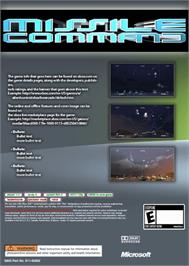 Box back cover for Missile Command on the Microsoft Xbox 360.