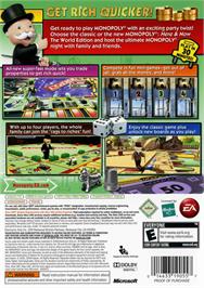 Box back cover for Monopoly on the Microsoft Xbox 360.