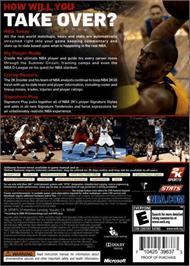 Box back cover for NBA 2K10 on the Microsoft Xbox 360.