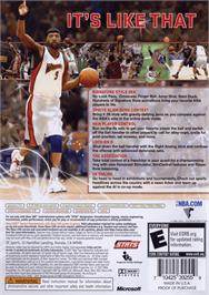 Box back cover for NBA 2K8 on the Microsoft Xbox 360.