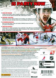 Box back cover for NHL 2K10 on the Microsoft Xbox 360.