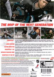 Box back cover for NHL 2K7 on the Microsoft Xbox 360.