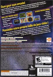 Box back cover for Namco Museum - Virtual Arcade on the Microsoft Xbox 360.