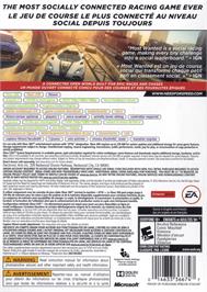 Box back cover for Need For Speed - Most Wanted (2005) on the Microsoft Xbox 360.