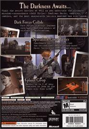 Box back cover for Operation Darkness on the Microsoft Xbox 360.