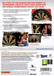 Box back cover for PDC World Championship Darts: Pro Tour on the Microsoft Xbox 360.