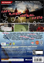 Box back cover for PES 2012 - Pro Evolution Soccer on the Microsoft Xbox 360.