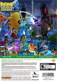 Box back cover for Pac-Man and the Ghostly Adventures on the Microsoft Xbox 360.