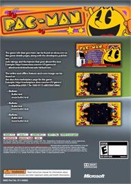 Box back cover for Pac-man on the Microsoft Xbox 360.