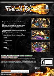 Box back cover for Pinball Fx 2 on the Microsoft Xbox 360.