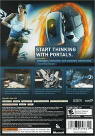 Box back cover for Portal 2 on the Microsoft Xbox 360.