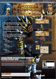 Box back cover for Puzzle Chronicles on the Microsoft Xbox 360.