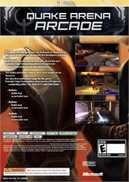 Box back cover for Quake Arena Arcade on the Microsoft Xbox 360.