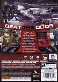 Box back cover for Rainbow Six Vegas 2 on the Microsoft Xbox 360.