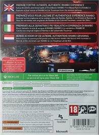 Box back cover for Rambo - The Video Game on the Microsoft Xbox 360.
