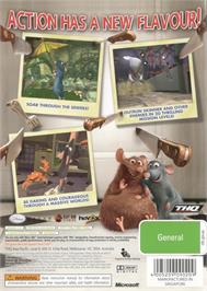 Box back cover for Ratatouille on the Microsoft Xbox 360.