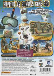 Box back cover for Rayman - Raving Rabbids on the Microsoft Xbox 360.