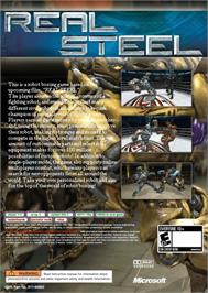 Box back cover for Real Steel on the Microsoft Xbox 360.