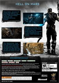 Box back cover for Red Faction: Armageddon on the Microsoft Xbox 360.