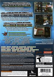 Box back cover for Rock Revolution on the Microsoft Xbox 360.