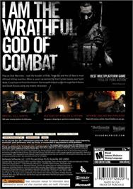 Box back cover for Rogue Warrior on the Microsoft Xbox 360.