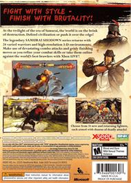 Box back cover for Samurai Shodown Sen on the Microsoft Xbox 360.
