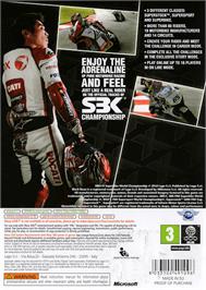 Box back cover for Sbk X - Superbike World Championship on the Microsoft Xbox 360.