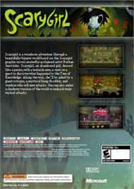 Box back cover for Scarygirl on the Microsoft Xbox 360.