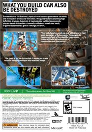 Box back cover for Screamride on the Microsoft Xbox 360.
