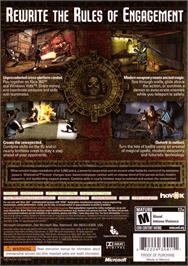 Box back cover for Shadowrun on the Microsoft Xbox 360.