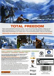 Box back cover for Shaun White Snowboarding on the Microsoft Xbox 360.