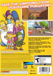 Box back cover for Simpsons Game, The on the Microsoft Xbox 360.