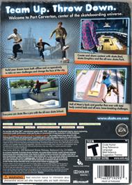 Box back cover for Skate 3 on the Microsoft Xbox 360.