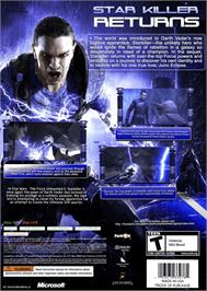 Box back cover for Star Wars - The Force Unleashed II on the Microsoft Xbox 360.