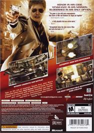 Box back cover for Stranglehold on the Microsoft Xbox 360.