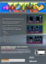 Box back cover for Tetris Splash on the Microsoft Xbox 360.