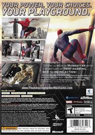 Box back cover for The Amazing Spider-Man on the Microsoft Xbox 360.