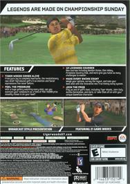 Box back cover for Tiger Woods Pga Tour 07 on the Microsoft Xbox 360.