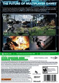 Box back cover for Titanfall on the Microsoft Xbox 360.
