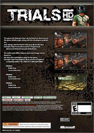 Box back cover for Trials Hd on the Microsoft Xbox 360.