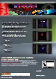 Box back cover for Tron: Evolution on the Microsoft Xbox 360.